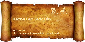 Wachsler Adrián névjegykártya